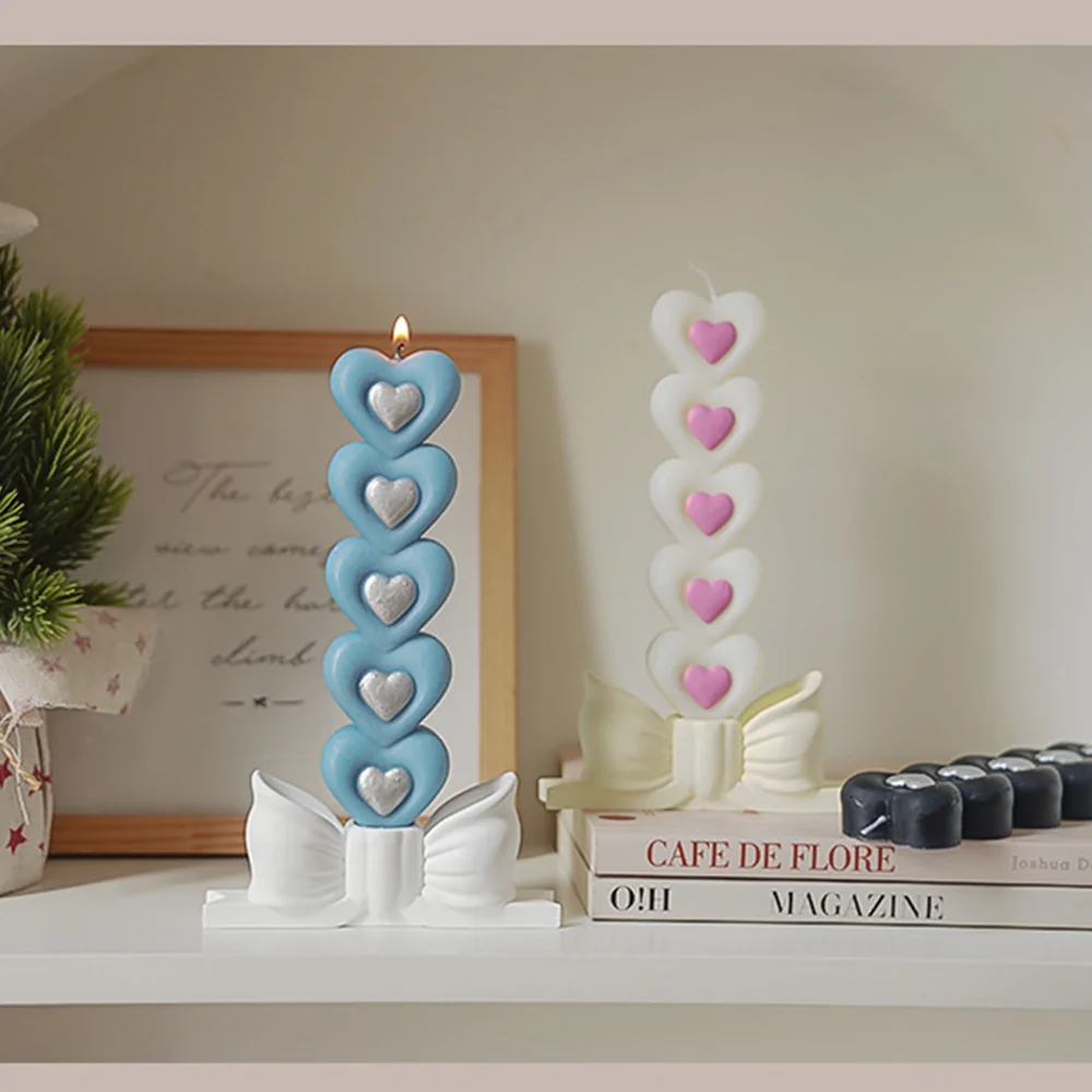 Home Fragrance Scented Candle - 1Pc Multiple Colorful Hearts Scented Candle,