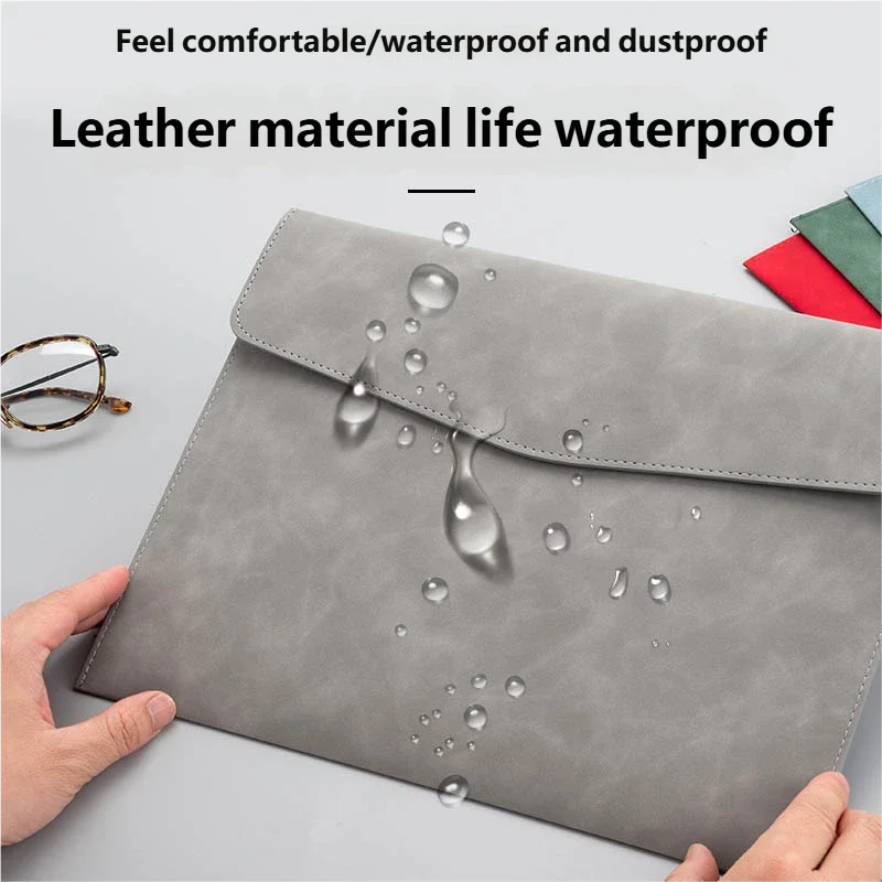 A4 Leather File Storage Bag - Waterproof Large Capacity, Safe for Documents, Portable for Office School Home Durable