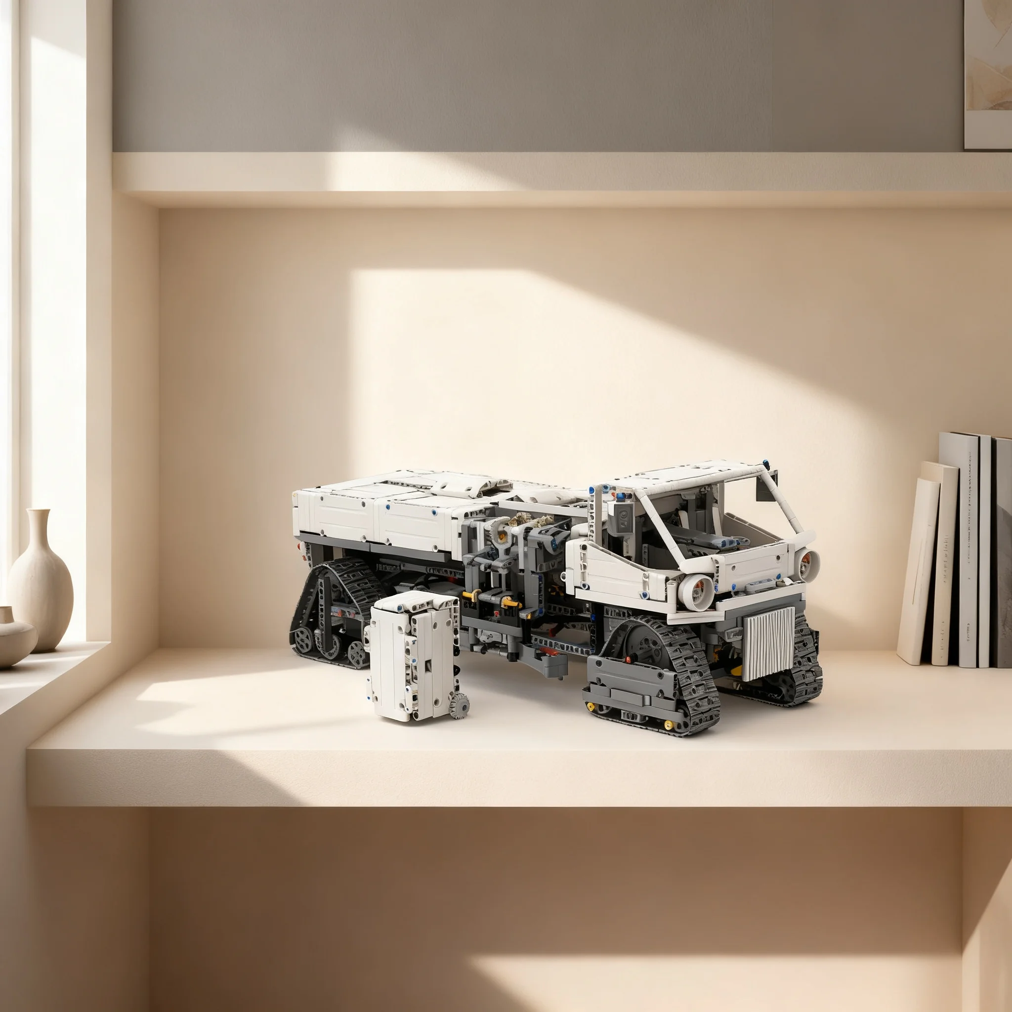 2000pcs MOC Tracked Side Loader Garbage Truck Technical Model Building Blocks Construction Toys Christmas Gifts Assemble Idea