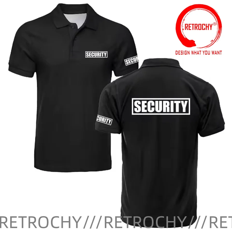 Security Classic Polo Shirt Men Guard Bodyguard Uniform Work Clothes Outdoor Men's Golf Polo Shirts Top Shirt Camiseta Masculia