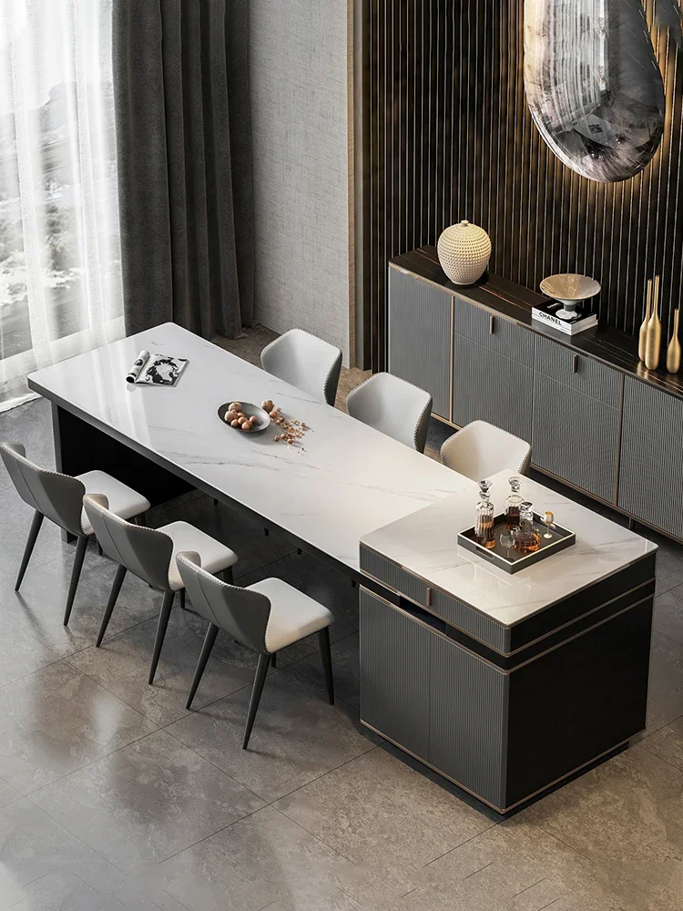 

Легкий и роскошный небольшой бытовой многофункциональный обеденный стол с выдвижной каменной пластиной в Zhongdaotai