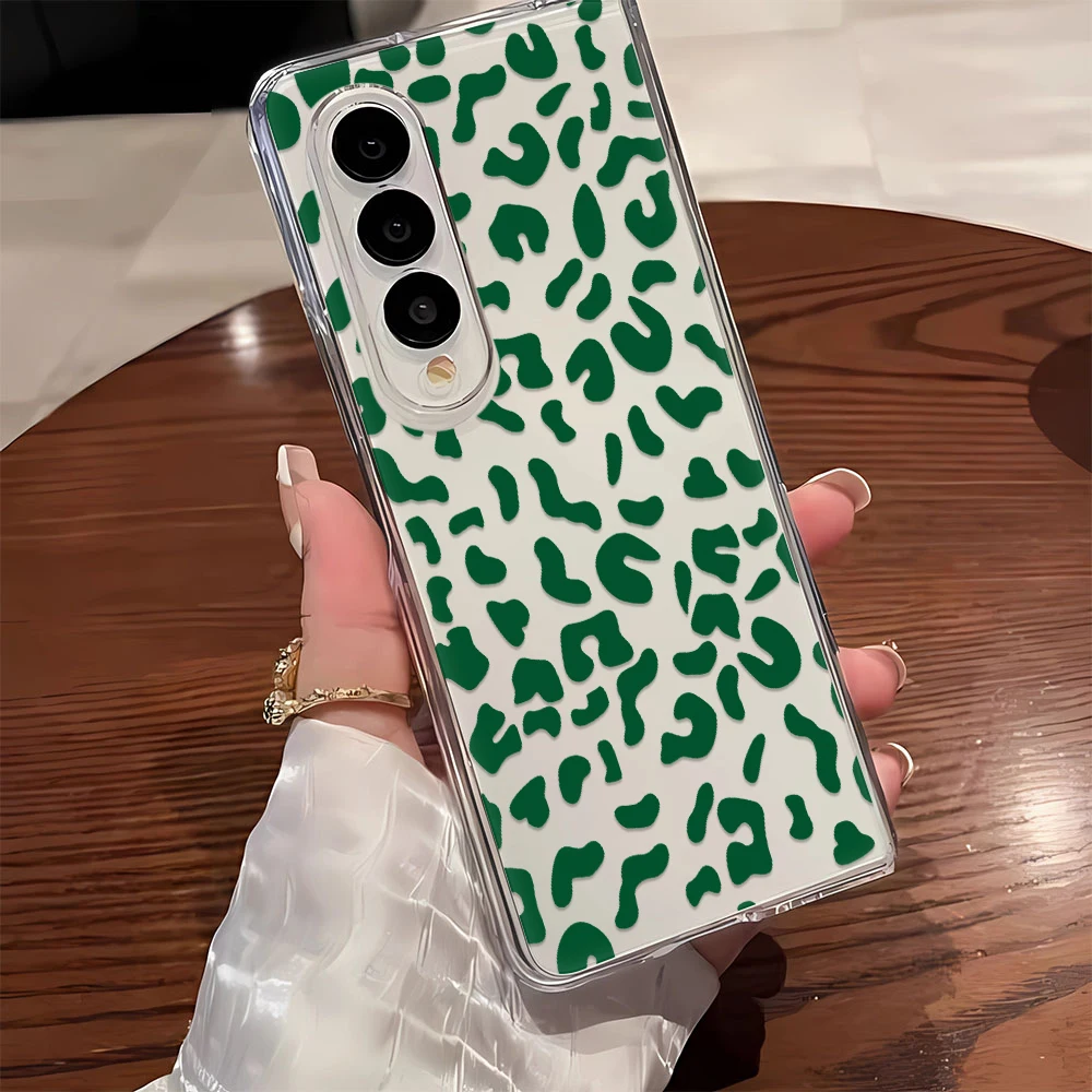 เคสโทรศัพท์พับได้ลายเสือดาวป่าสำหรับ Samsung Z flip 3 4 5 F9260 W22 5G W23 zflip บน Samsung Z Fold 3 4 5 F936ฝาครอบ W23