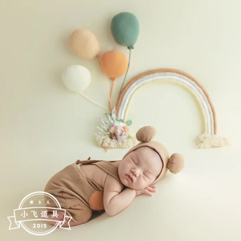 Childrens photography clothing newborn baby photography clothing newborn baby photography rainbow macaron balloon 신생아촬영