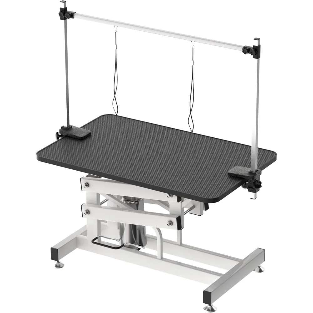 

US Pet Grooming Table with Adjustable Arm Heavy Duty Z Lift Structure Max Load 330lbs Professional Dog Grooming Table