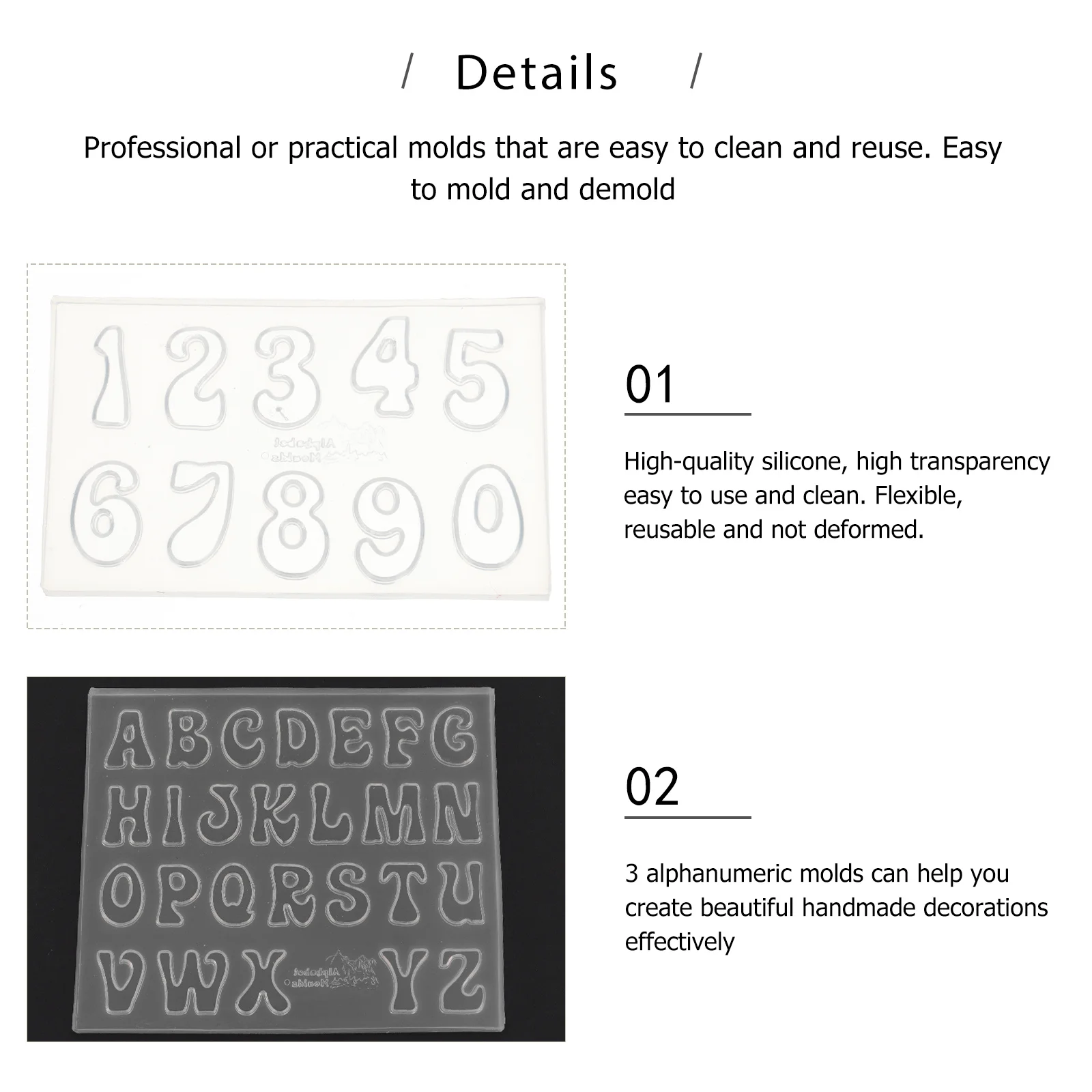 

3pcs Crystal Resin Molds Silicone Diy Tools For Jewelry Making Art Craft Home Decor Reusable Flexible Waterproof