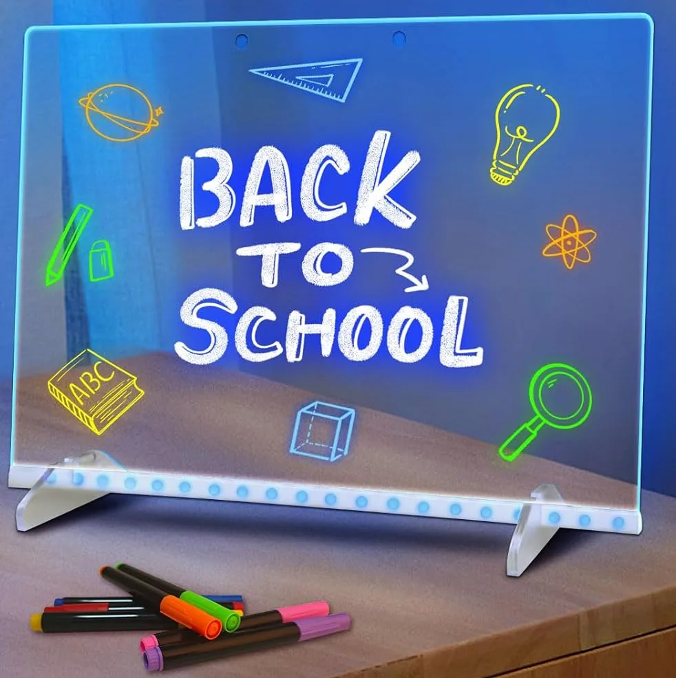 Светящаяся в темноте светодиодная доска DIY акриловая флуоресцентная стираемая доска