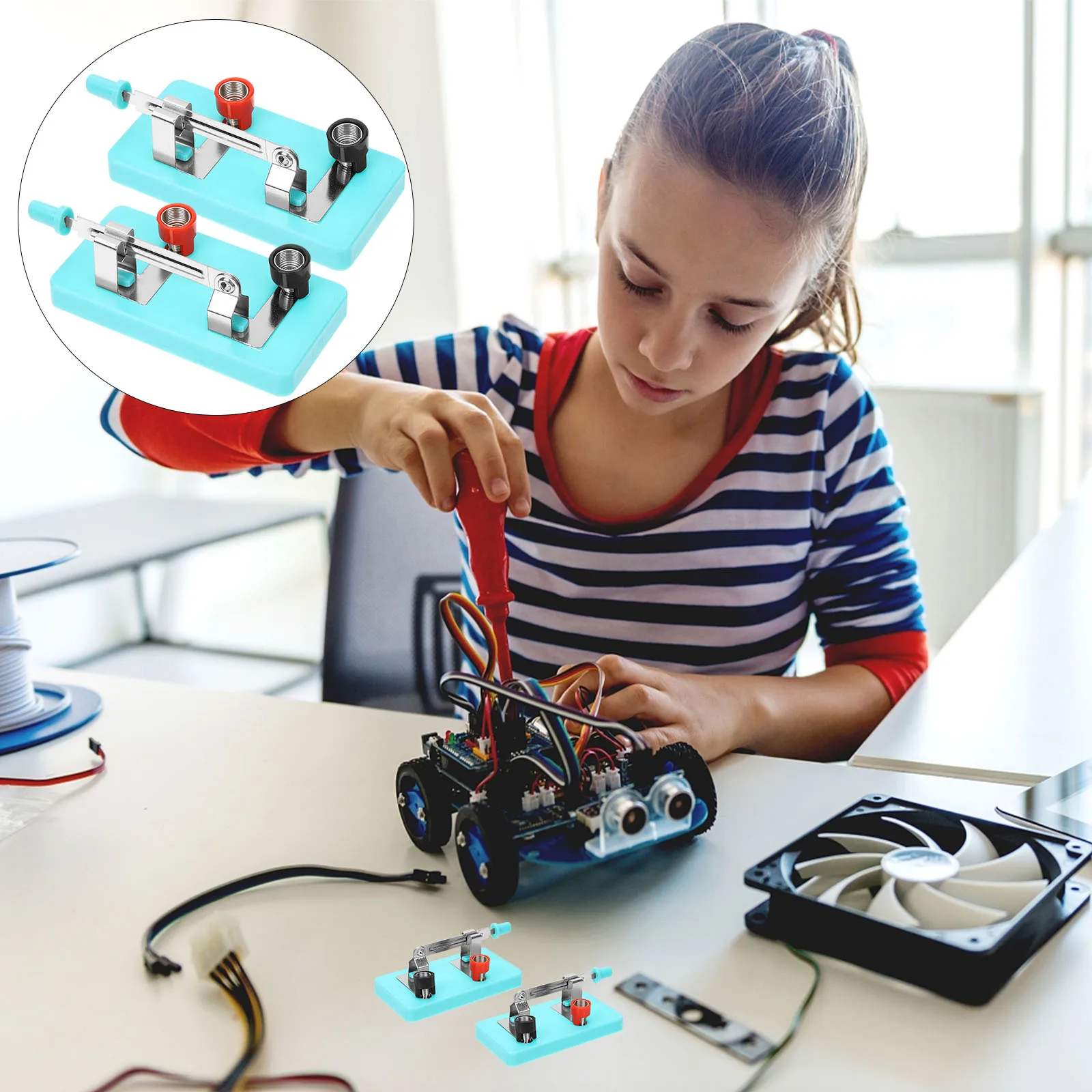 

4pcs SPST Switch Single Pole Knife Electrical Teaching Aids Physics Lab Equipment Experiment Tools Students Learning