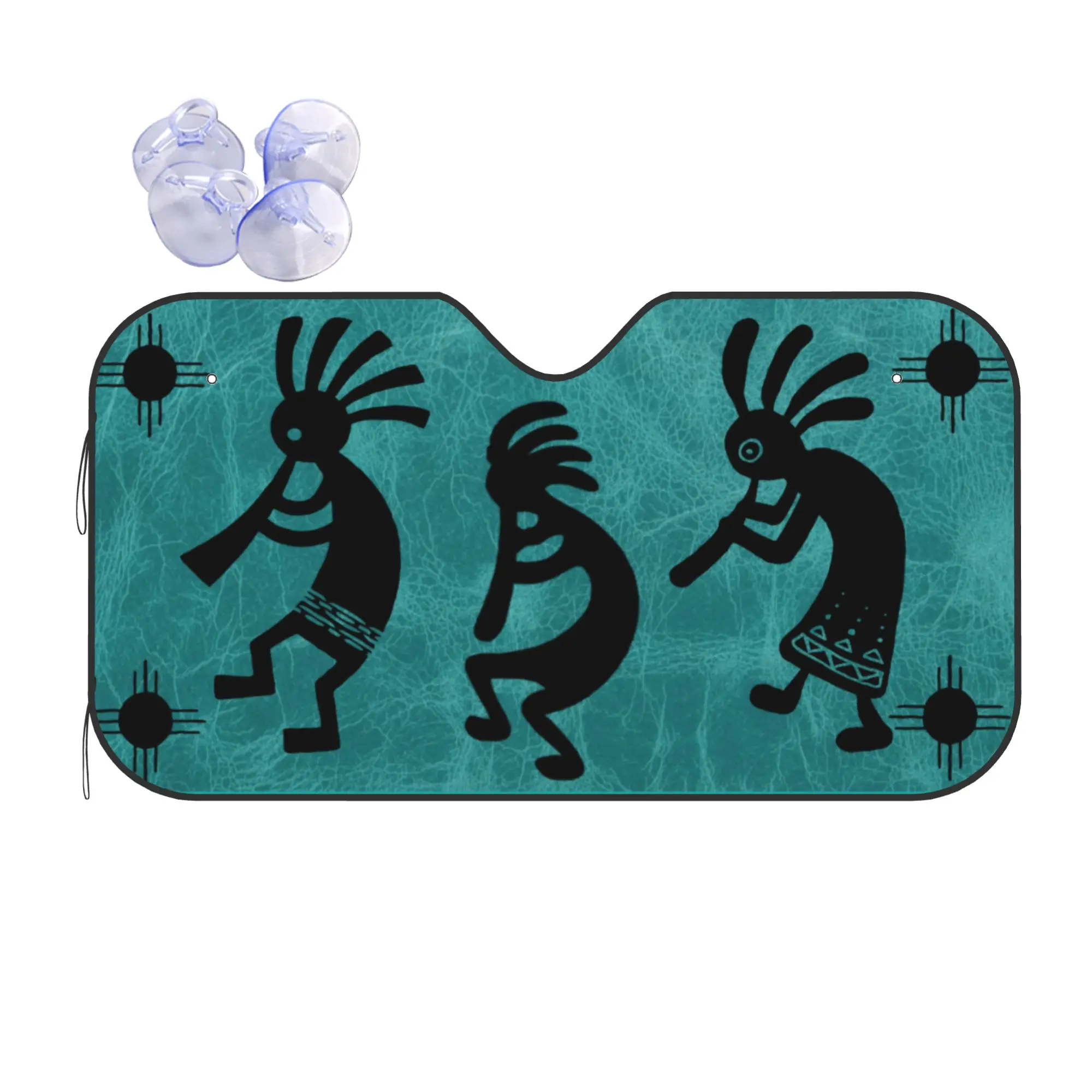 Windshield Sun Shade Car Southwest Tribal Native Kokopelli Solar Reflector Protector Visor Screen Cover Vehicle Windscreen