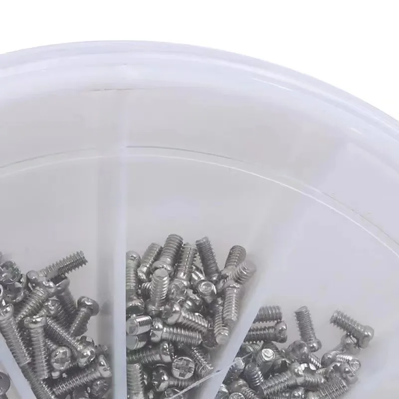 240Pcs Mini Small Eyeglass Screws Nickel-plated Eyeglass Screws and Bolts Glasses Watch Repair Screw Tool Kit M1.0 M1.2 M1.4 image 3