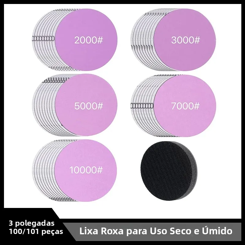 lixa-roxa-Umida-e-seca-de-3-polegadas-100-101-pecas-com-fixacao-por-gancho-e-laco-e-almofada-de-polimento-para-lixar-e-polir-madeira-metal-e-carroceria-de-automoveis