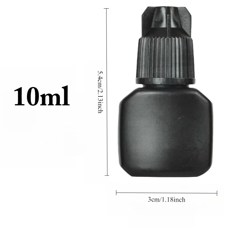 Bottiglia vuota professionale per colla per ciglia, contenitore adesivo per estensione ciglia con tappo a 5 lati, bottiglia quadrata ricaricabile da viaggio