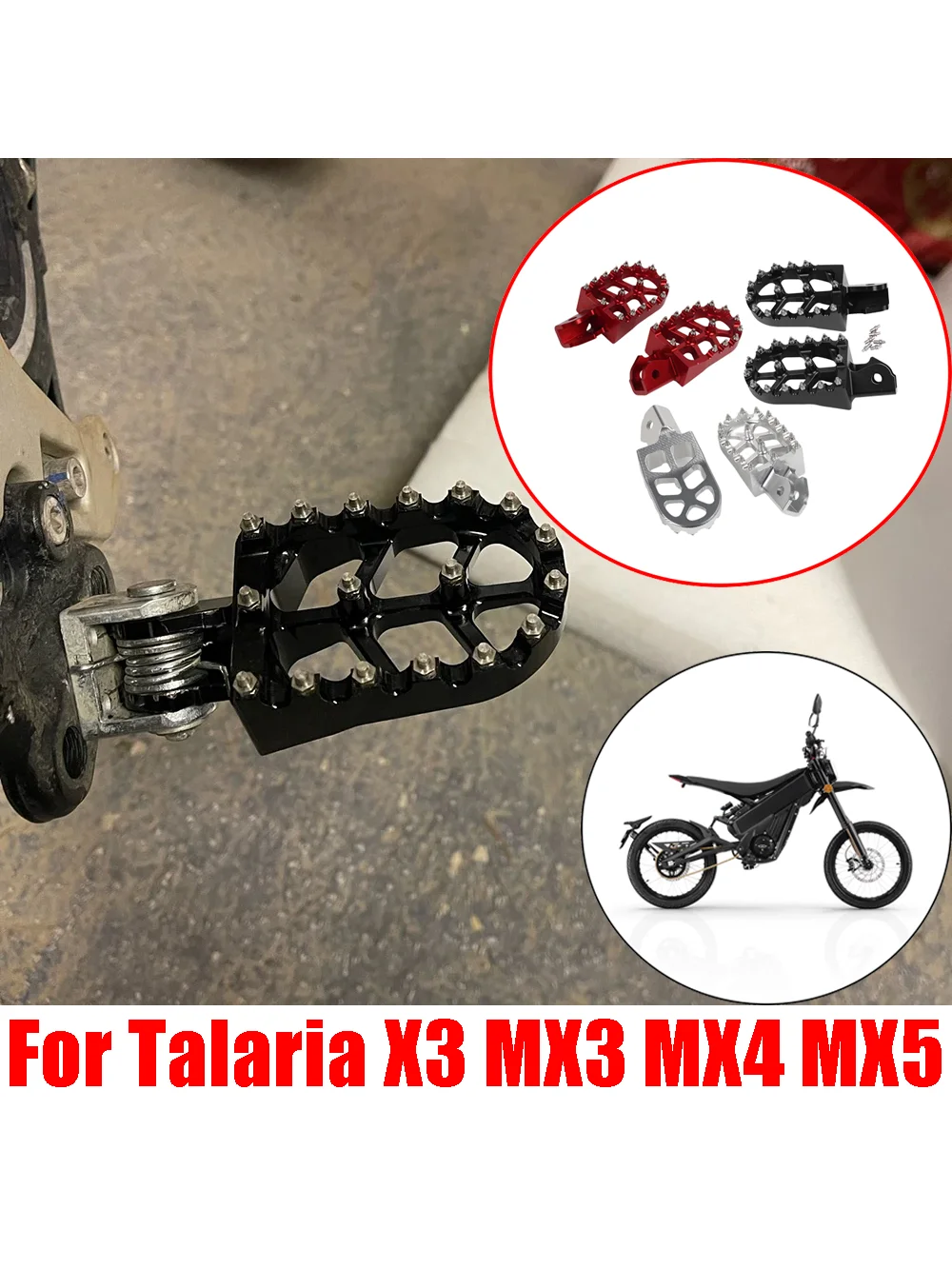 AliExpress S2R For Talaria X3 MX3 MX4 MX5 MX Motorcycle Accessories Footrest Foot Pegs Foot Rests Foot Pedals Footpegs Electric Bike Parts