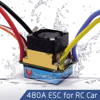 480A Waterproof Brushed ESC Speed Controller with 5V/3A BEC for 1/10 RC Car Crawler Axial SCX10 Pro Capra Redcat Gen8 Tamiya HSP