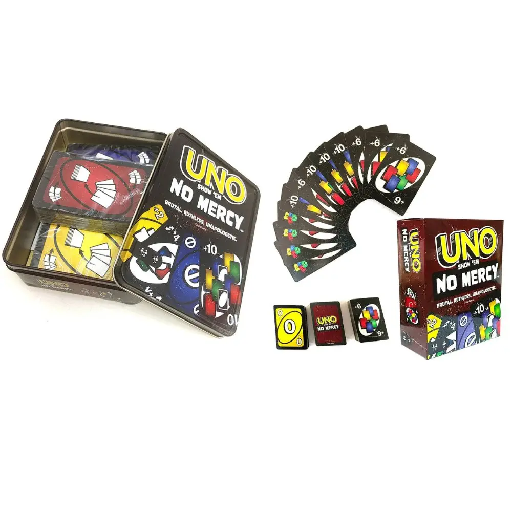 UNO FLIP! SHOWEM NO MERCY Family Funny Entertainment Board Game Fun Playing Cards Gift Box Uno Card Game