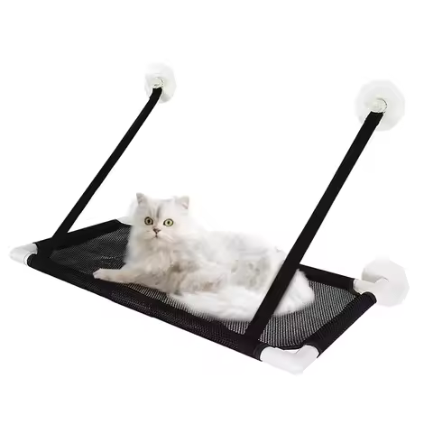 Cat Hammock Bed Breathable Deck Window Suction Cups Seat Cat Shelves Sunbath Hammock Bed for Cat Hold UP to 10KG 22lbs
