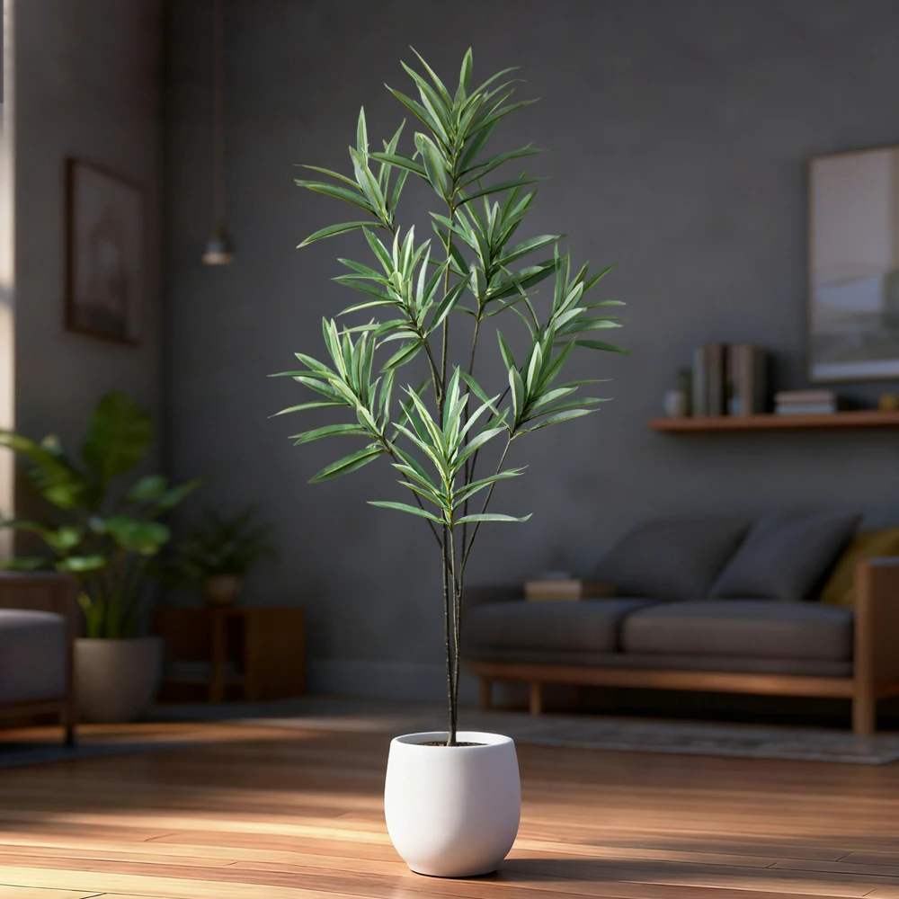 70–115 cm großer künstlicher Olivenzweig, gefälschter Palme, Kunststoff, Dracaena-Pflanzen, tropische Lilie, Bambus, für Heim- und Gartendekoration – Detail 7