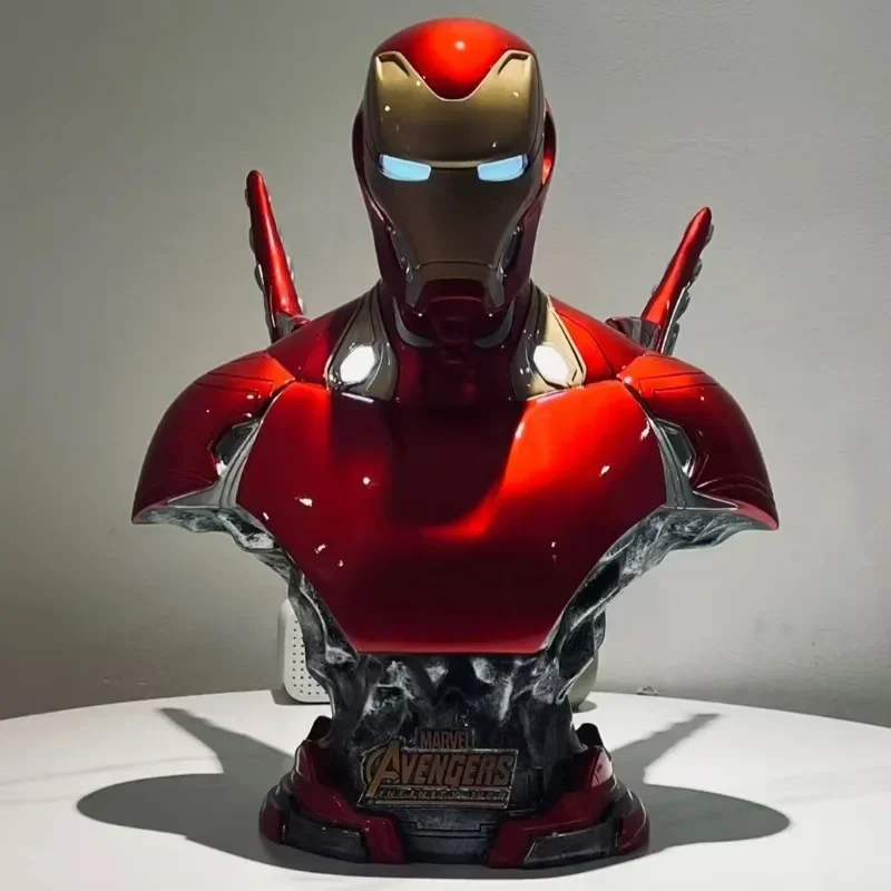 38cm Marvel's The Avengers Film Peripheral Iron Man Bust Resin GK Statue Model Figure Computer Desktop decoration Ornament Gifts