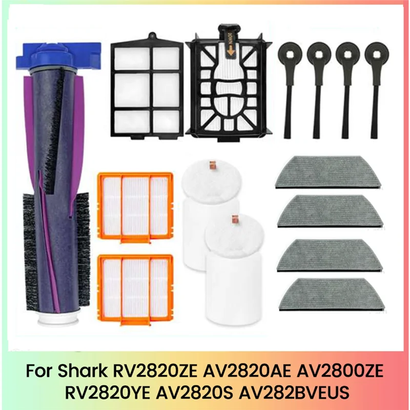 ABJI-For Shark RV2820ZE AV2820AE AV2800ZE RV2820YE AV2820S AV282BVEUS 진공 메인 사이드 브러시 폼 기본 필터 걸레 패드