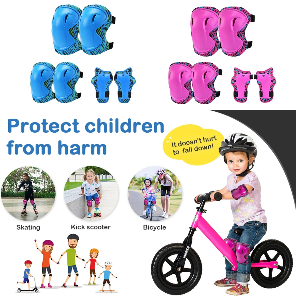 

Kids/Youth Knee Pads Elbow Pads Wrist Guards Set for 3-15 Years, Child Protective Gear Set for Roller Skates,Skateboard,Sports
