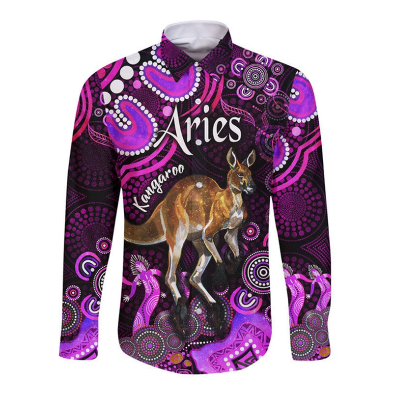 3d Print Australian Kangaroo Koala Graphic Long Sleeve Shirts For Men Women Polynesia Style Men's Shirt Fashion Casual Blouse