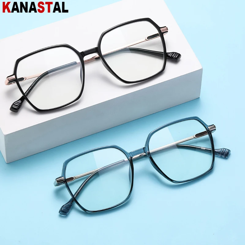 Men Women CR39 Lenses Reading Glasses Prescription Myopia Presbyopic Eyewear Blue Light Blocking Metal Thin Leg Eyeglasses Frame