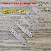 EDC 91mm Titanium Alloy Knife Scale with 2 Layers Screws for Folding Knife Pocket Outdoor Tools 91mm Knife Scales