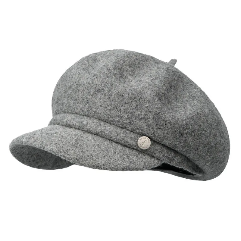 Best-Selling 2025 Women's Korean Wool Beret - Vintage British Octagonal Newsboy Cap, Winter Fall Elegant Visor Hat, Versatile Mo