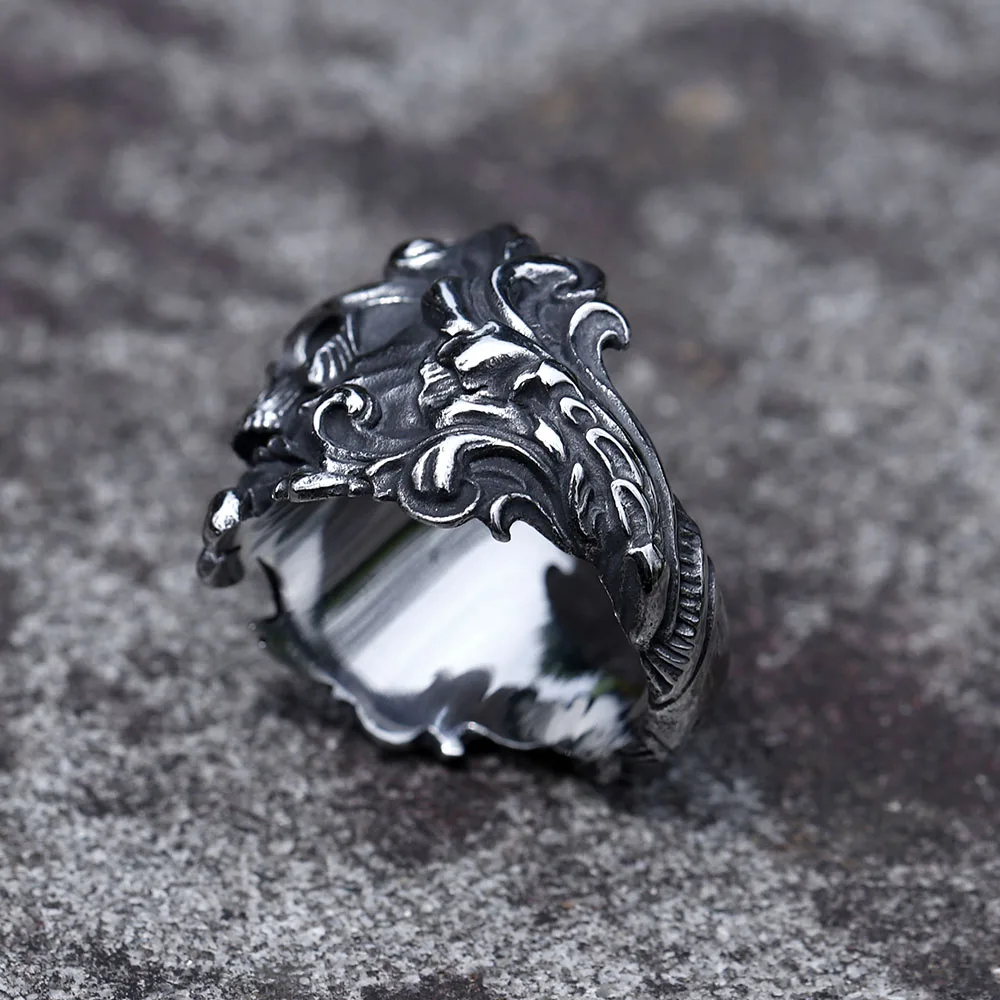 2022 NEW Men\'s 316L stainless-steel rings Calvarium Skull Devil RING for gothic decorative pattern Jewelry Gift free shipping