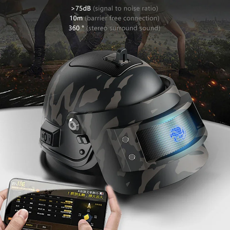 98K Level 3 Helmet Bluetooth Speaker High Quality Gaming Mini Camouflage Wireless Sound Box Home 10W Portable Sound System - Image 3