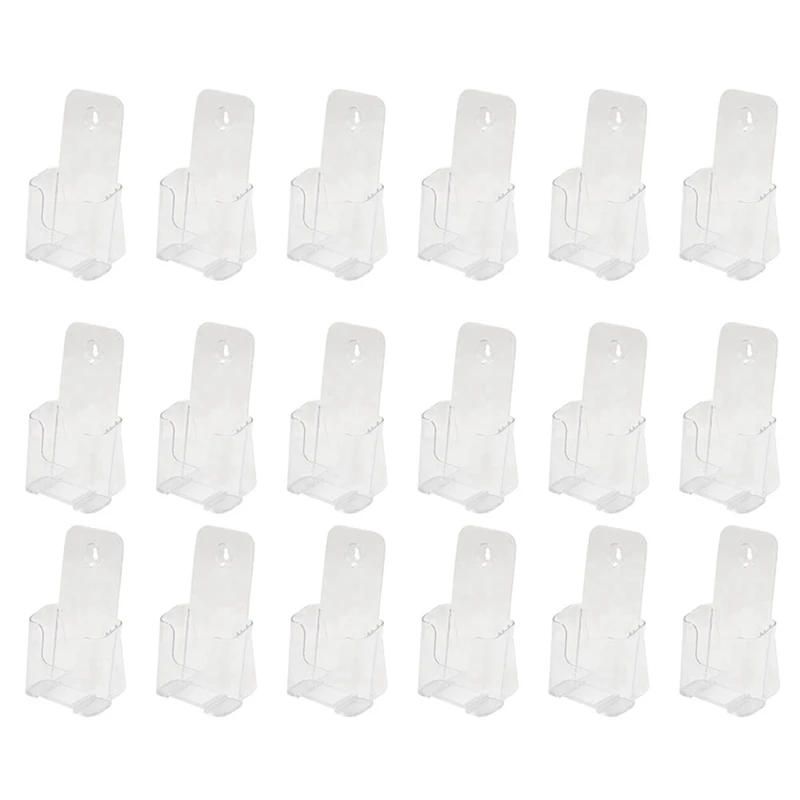 

18 Pack Premium Trifold 4 Inches Wide Brochure Holder, Plastic Brochure Holder Wall Mount Clear Countertop