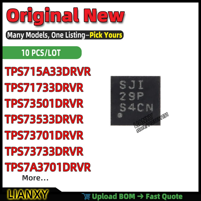 TPS73501DRVR TPS73701DRVR TPS73533DRVR TPS7A3701DRVR TPS715A33DRVR TPS73733DRVR TPS71733DRVR TPS73401DRVR WDFN-6 LDO Brand New