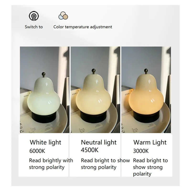 

Pear Shaped Glass Table Lamp Suitable For Bedside Bedroom Study Living Room Decorative Night Light Home Decor-AA70