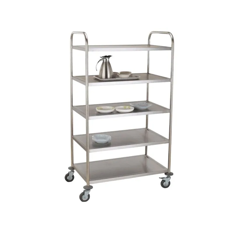 

Stainless steel, dining car, thickened, round tube, three-layer food delivery push