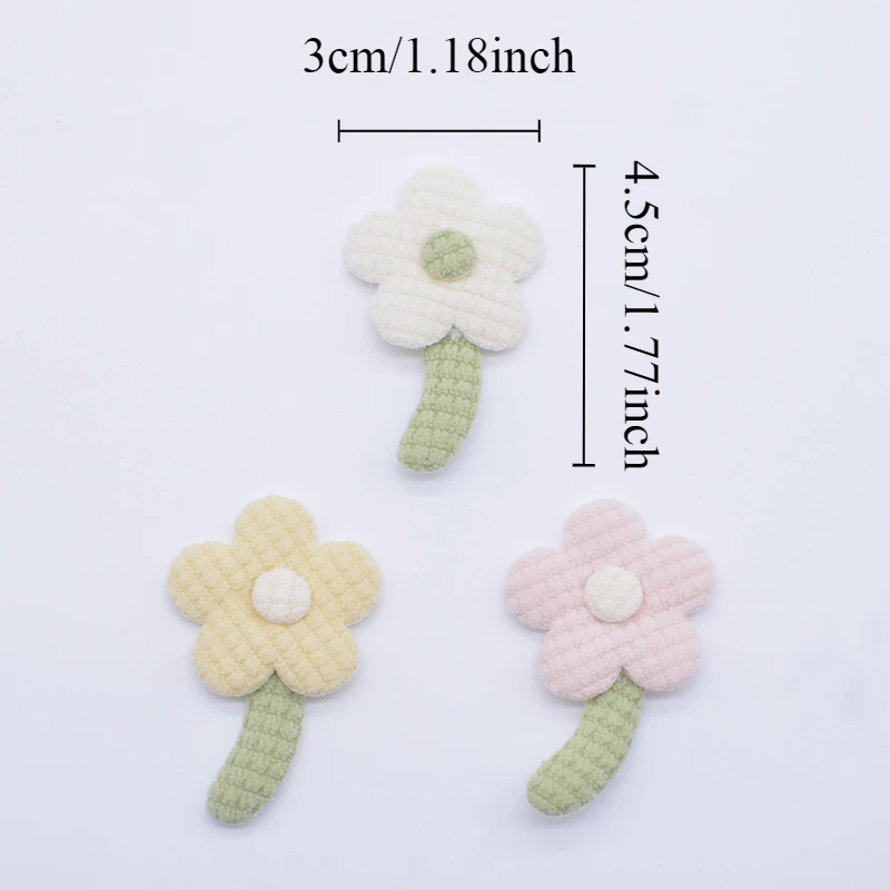 10Pcs 3*4.5cm Flower Applique for DIY Clothes Hat Headwear Crafts Gloves Leggings Socks Sewing Patches Decor Accesoories