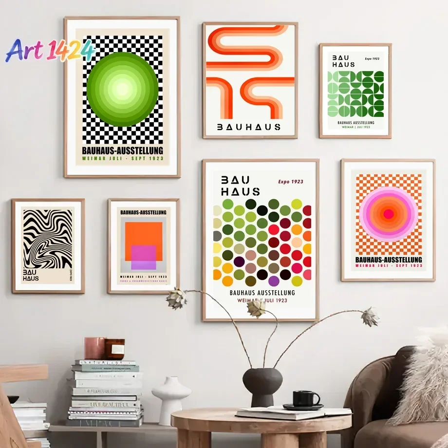Modern Bauhaus Geometric Lines Abstract Wall Art Posters Prints Nordic Canvas Painting Hotel Bar Pictures For Living Room Dec