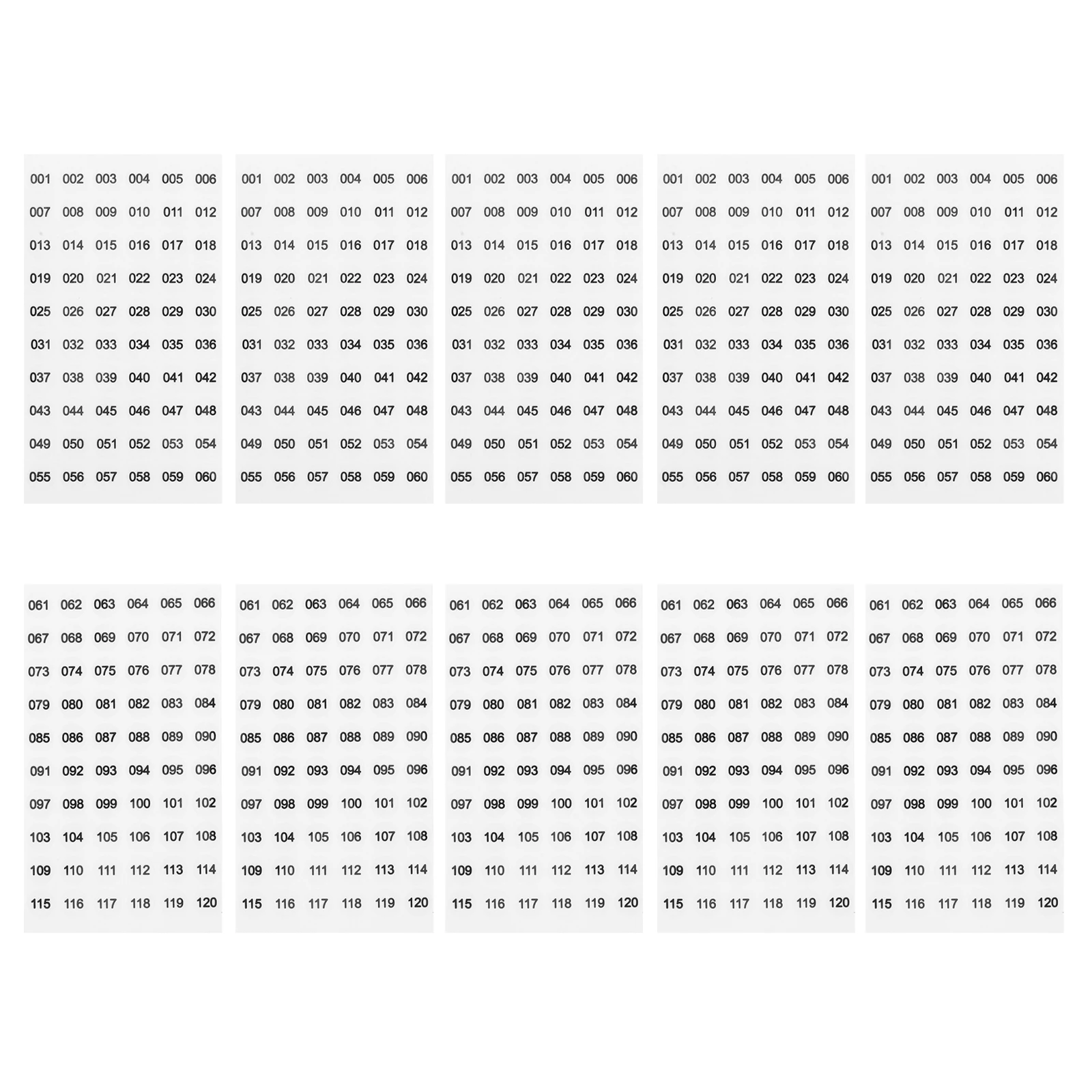 

10 Sheets Nail Polish Labels Numbered Stickers Peel Stick Self Adhesive Inventory Numbers For Boxes Bottles 001-60 061-120 Clear
