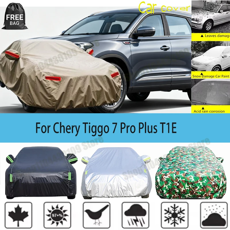 

Для Chery Tiggo 7 Pro Plus T1E 2020-2023: Полный комплект чехлов для автомобиля из ткани Оксфорд для защиты от солнца, УФ-излучения, дождя, снега и пыли