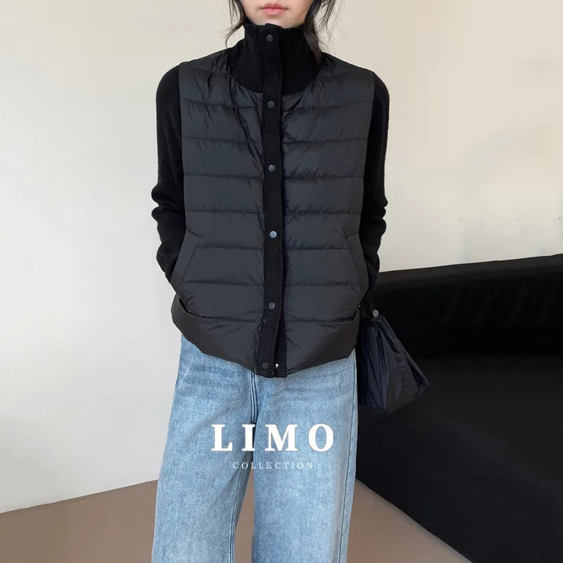 

LIMO 2025 Winter Warm Fake Two-Piece Down Jacket Women's Fashion Hooded Parka Coat Outdoor Commuting Daily Wear