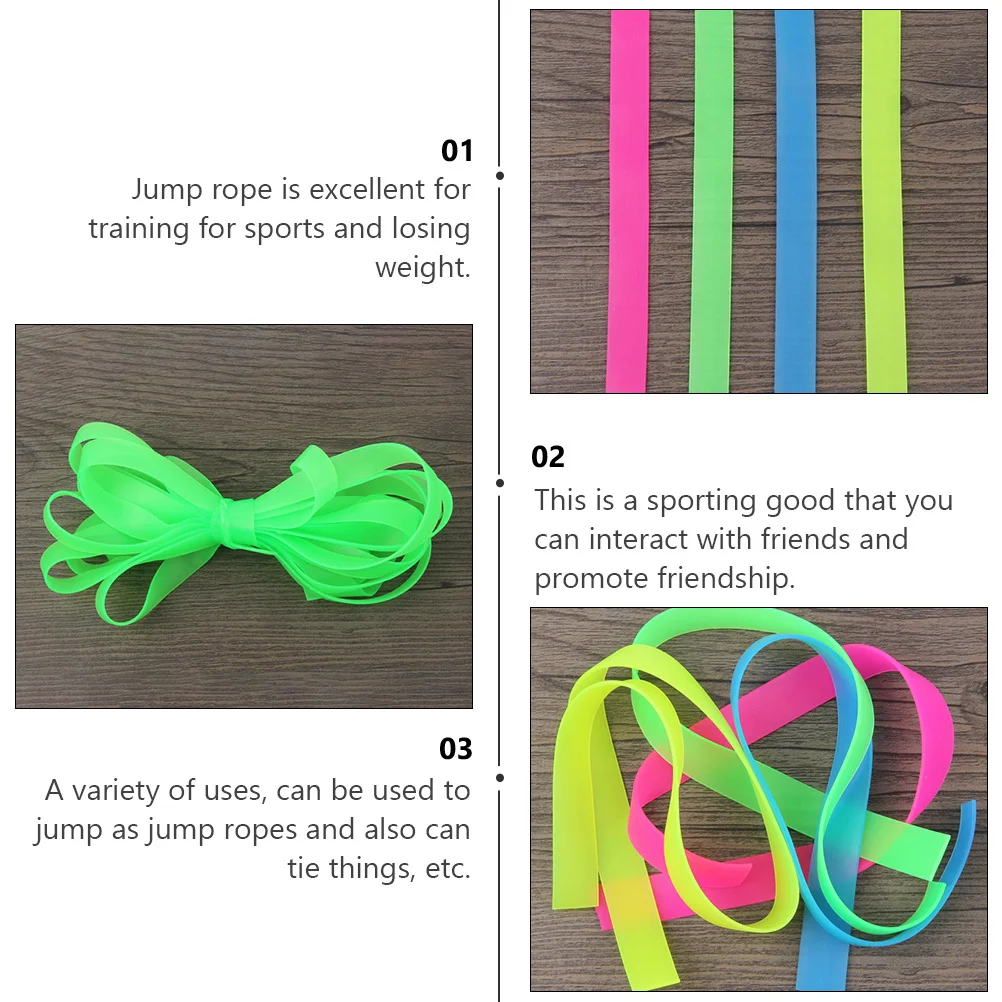 4 قطع من حبل القفز المتين والمرونة والقفز للأطفال، مجموعة حبل تدريب رياضي للياقة البدنية