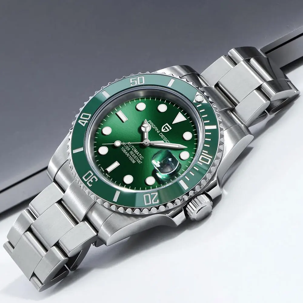 

Classic Green Watch PAGANI DESIGN Mechanical Watch 43mm Automatic Men Watch Top Brand Stainless Steel Waterproof Wristwatch Gift