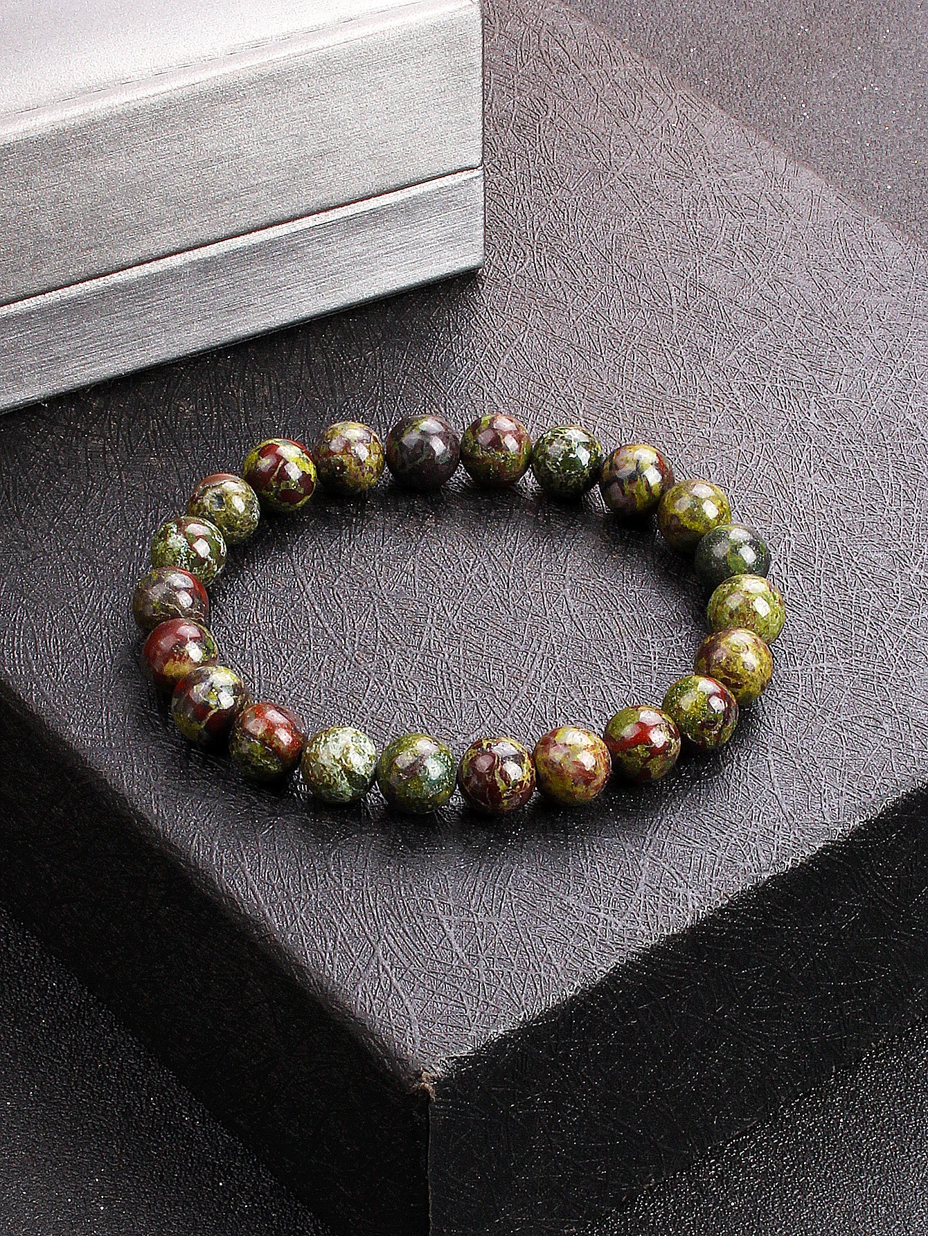 Natural Dragon Blood Stone Beaded Bracelet Men & Women - Spiritual Protection, Energy Boost, Healing & Emotional Balance Jewelry