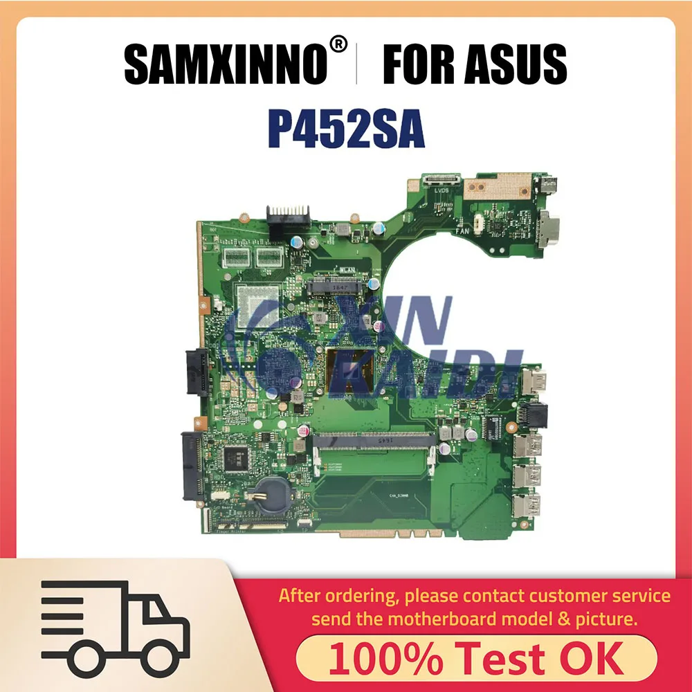 

Laptop Motherboard For ASUS P2420SJ P452SA PE452SA PX452SA PX452SJ Notebook Mainboard CPU N3050 N3700 DDR3L UMA 100% Working