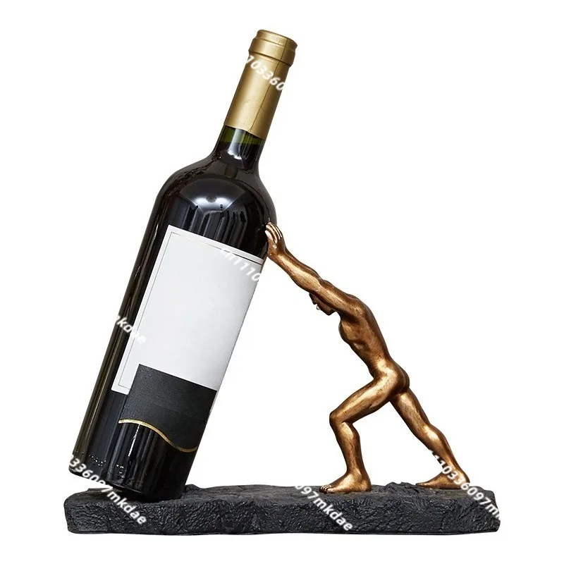Red wine rack resin ornament, wine cabinet study home decoration crafts