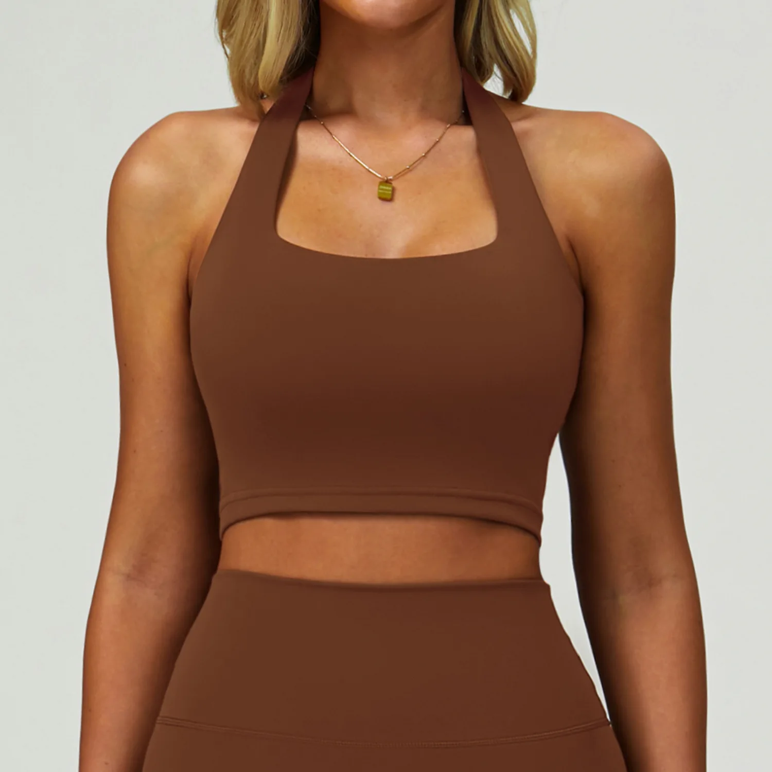 

Yoga Brassiere Hanging Neck Sports Bra Women Gym Top Women's Workout Underwear High Impact Padded Women's Sportswear Crop Top ﻿