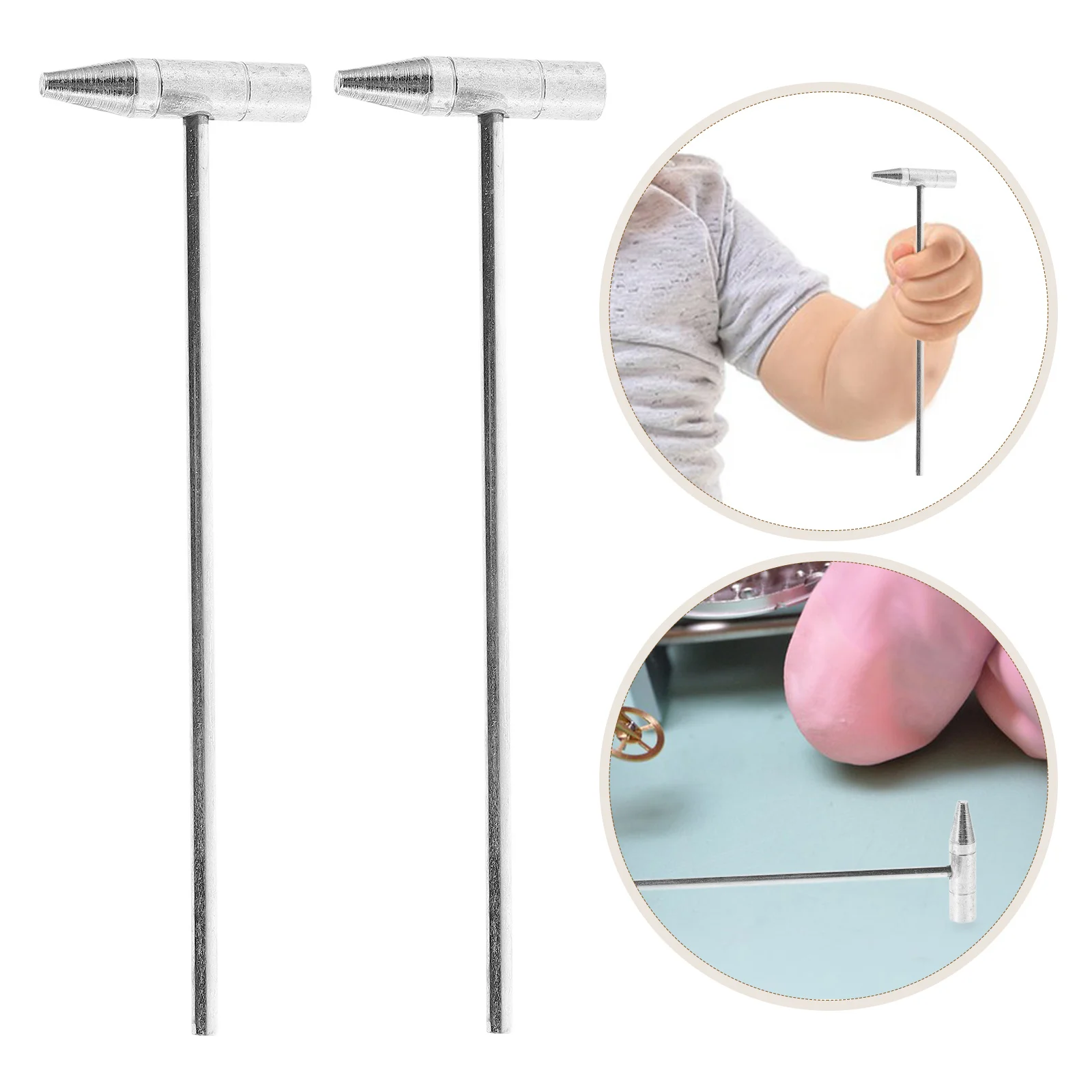 

2Pcs Mini Hammer Small Iron Tuning Hammer for DIY Craft Home Repair Watchmaker Jewelry Tool Compact Size Durability