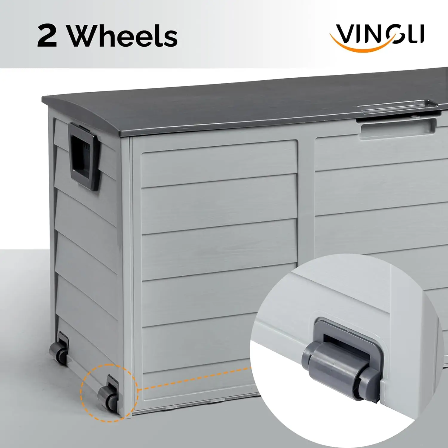 Upgraded 75 Gallon Outdoor Storage Box, Lockable Plastic Storage Containers with Lid, Patio Deck Box Furniture for Garden