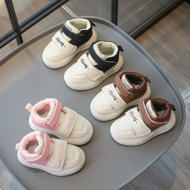 

Детская повседневная обувь, удобная баскетбольная обувь с двойными крючками и петлями для мальчиков и девочек, нескользящая осенняя новая детская спортивная обувь 202, мягкая