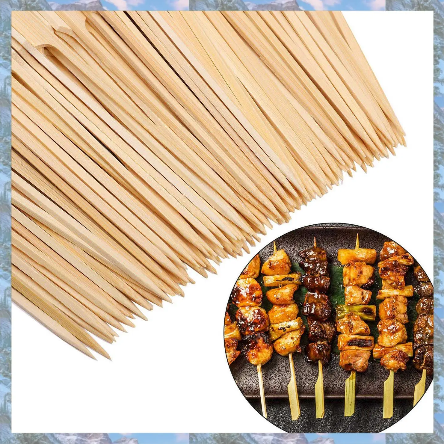 

Best Of 2025-500Pcs Bamboo Paddle Skewers Barbecue Bamboo Skewers Cocktail Sticks For Barbeque Kebabs Cocktails Buffets Party 12
