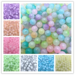 New 8/10mmTransparent Cream AcrylicBead Two-color Loose Spaced Seed Beads for Needlework Jewelry Making DIY Handmade Bracelet