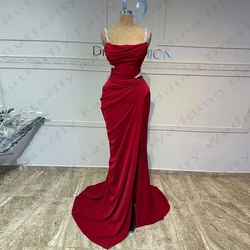 Robe de Soirée Élégante en Forme de Sirène pour Femme, Sexy, Bretelles Spaghetti Initiées, Princesse, Bal, Formelle, Plage, Cocktail, Personnalisée